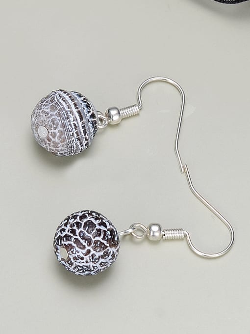 SANTIAGO Elegant Ball Shaped Natural Stone Drop Earrings 1