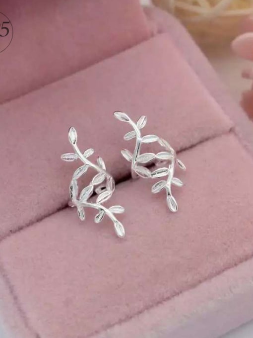 Rosh S925 Silver Fashion Olive Leaves Ear Clips And Ring 0