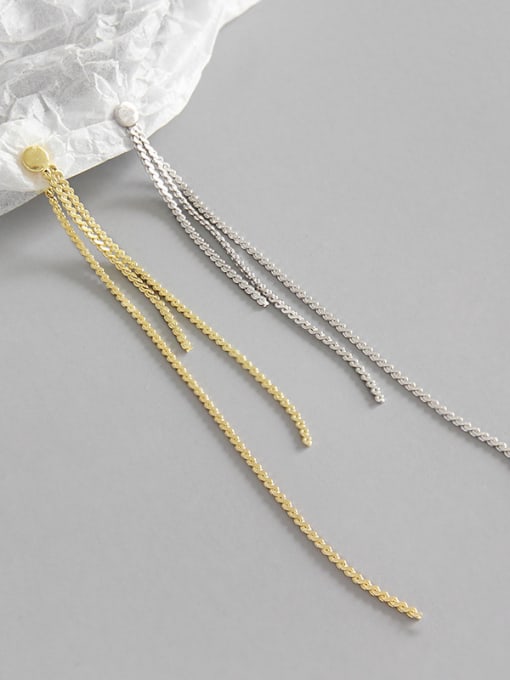 DAKA Sterling silver simple flat beads long ear wire 0