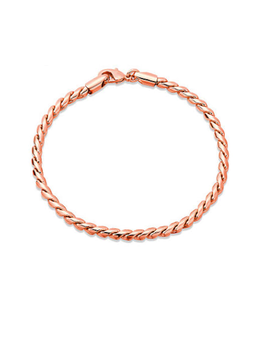 Ronaldo Women Rose Gold Plated Twist Rope Bracelet 0