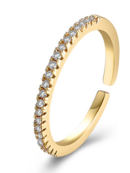 18K Gold, White Women Rose Gold Zircon Ring