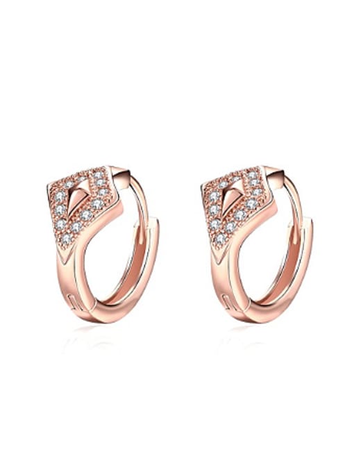 rose gold Fashion Rhombus Rhinestones Women Earrings