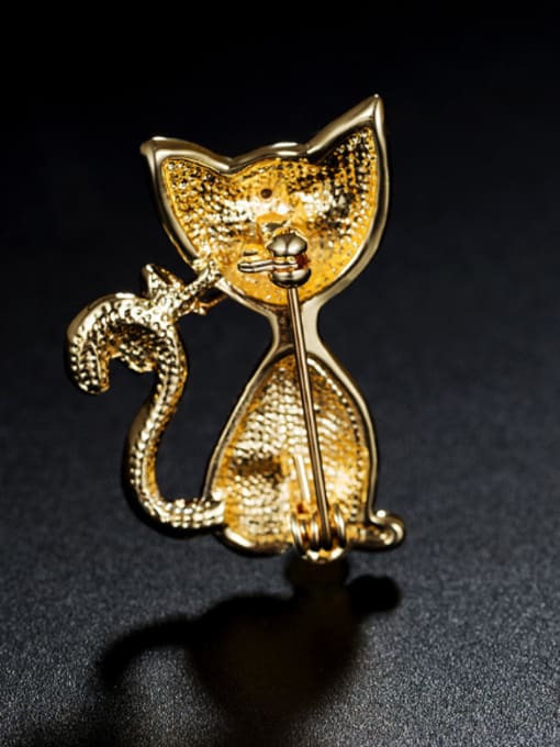 UNIENO Cat-shaped Zircon Brooch 1