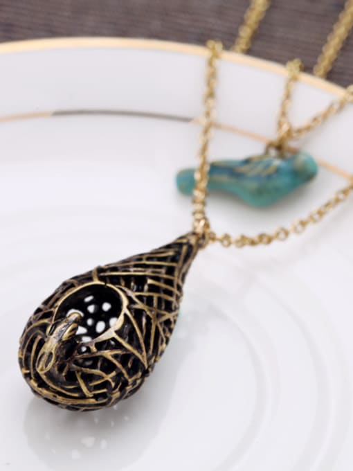 KM Double Layer Hollow Bird's nest Necklace 1