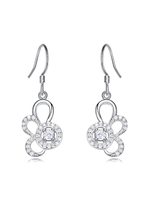 CEIDAI Fashion Shiny Zirconias-covered 925 Silver Earrings 0