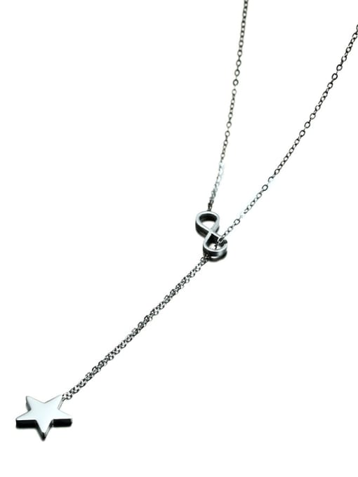 CONG Adjustable Silver Plated Star Shaped Titanium Necklace