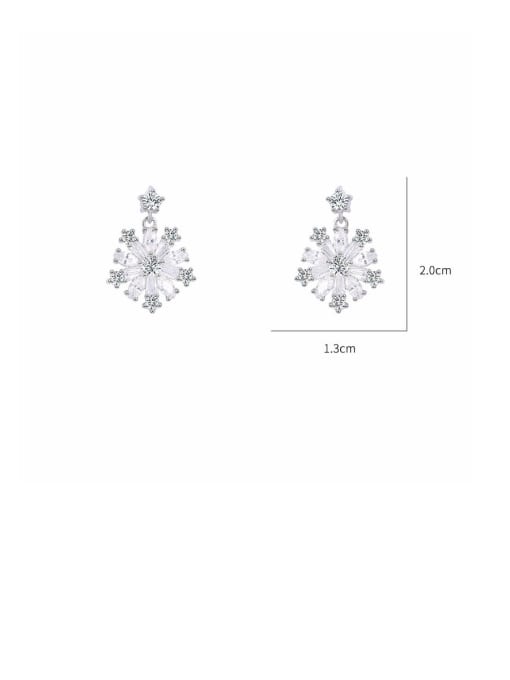 Mo Hai Copper With Platinum Plated Cute Flower Stud Earrings 3