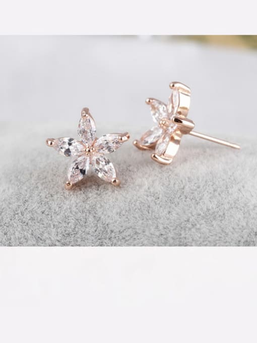 Qing Xing Shengruxiahua AAA Zircon All-match Elegant Platinum Plated Anti-allergic Cluster earring 4