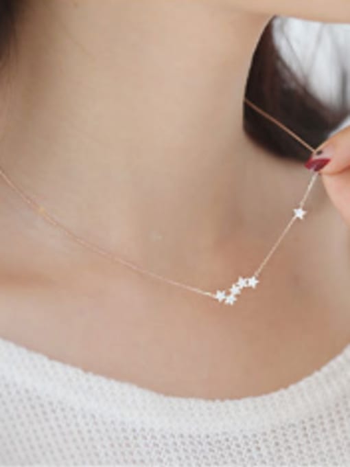 DAKA Fashion Little Stars Tiny Zirconias Silver Necklace 1
