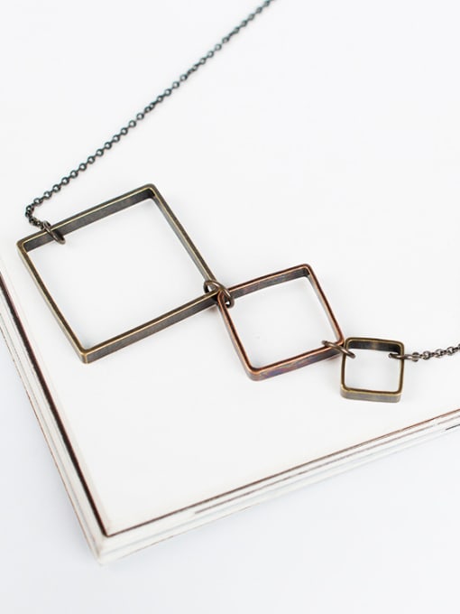 Lang Tony TrendyAntique Bronze Plated Square Shaped Necklace 1