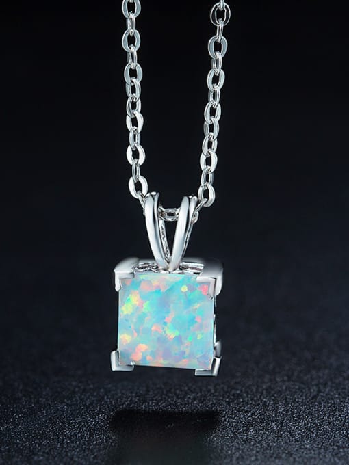 White 2018 Square Shaped Necklace