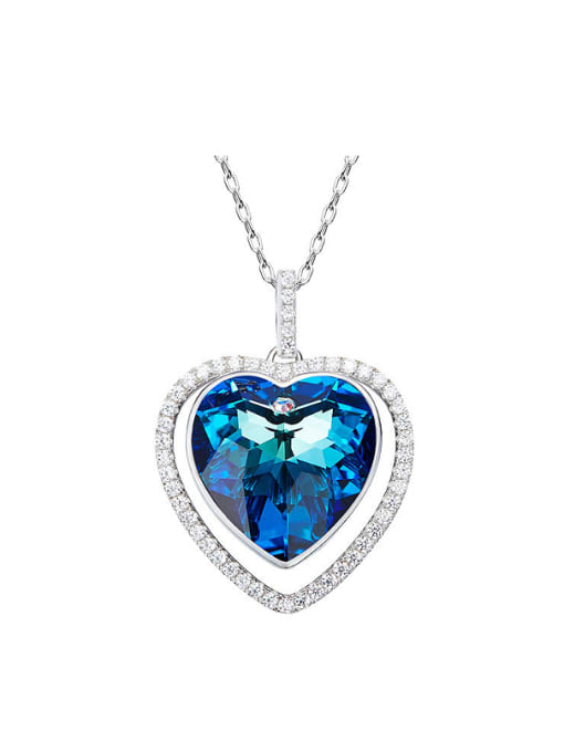 blue 2018 2018 2018 2018 2018 Heart-shaped austrian Crystal Necklace