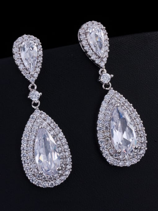 White 2018 Fashion Wedding Water Drop Cluster earring