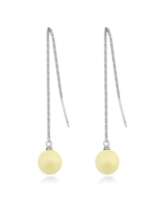 yellow Personalized Imitation Pearl Alloy Line Earrings