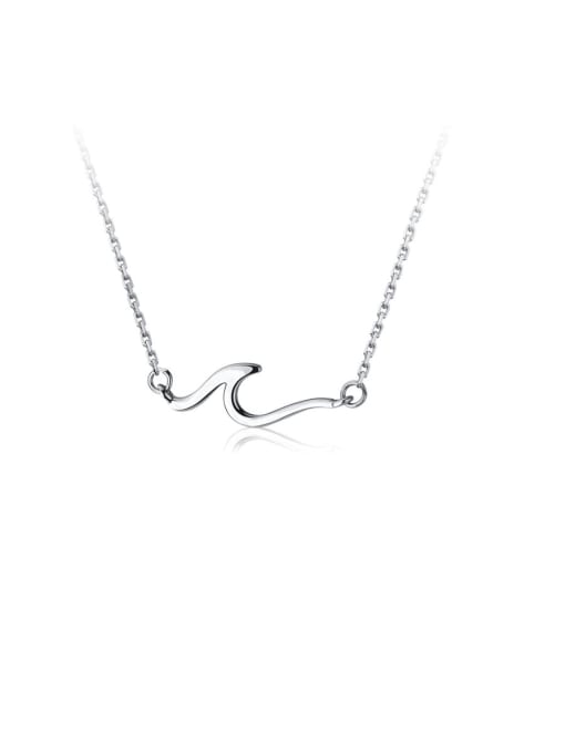 Rosh 925 Sterling Silver With Platinum Plated Simplistic Irregular Necklaces 2