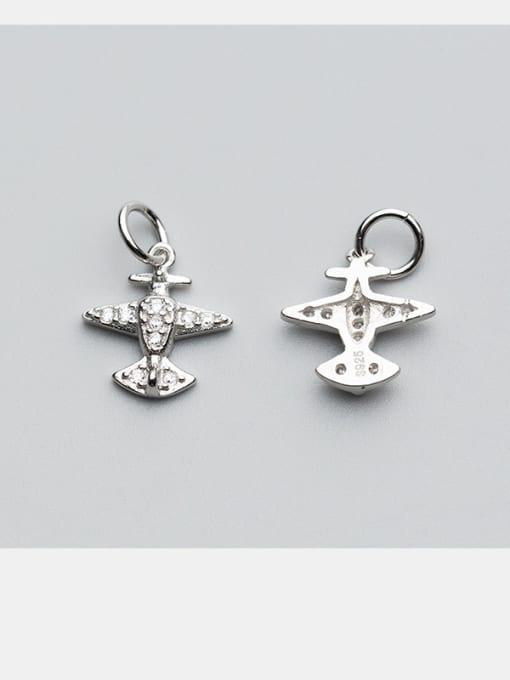 FAN 925 Sterling Silver With Silver Plated Plane Charms 1