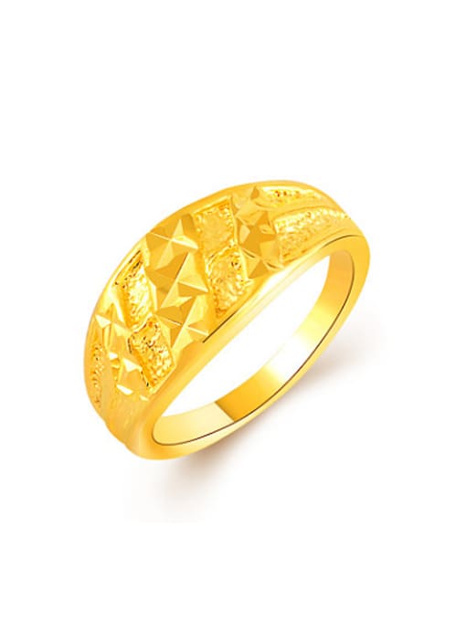 Yi Heng Da Women Trendy 24K Gold Plated Geometric Shaped Copper Ring 0