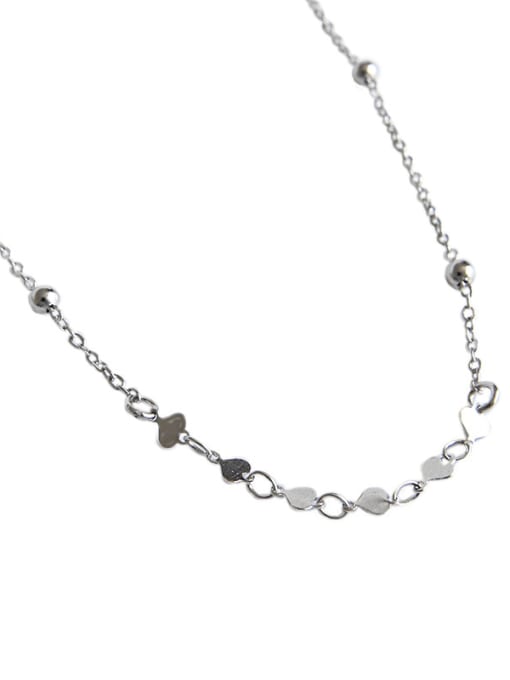 DAKA 925 Sterling Silver With Smooth Simplistic Heart Necklaces 4