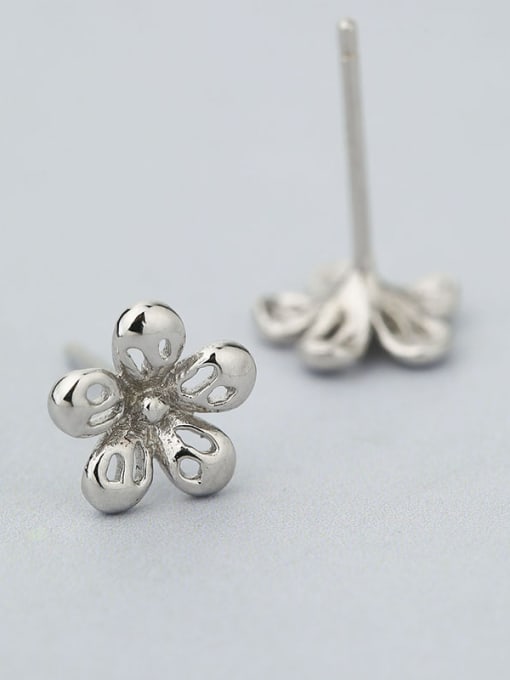 One Silver Women Trendy Flower-shaped cuff earring 2
