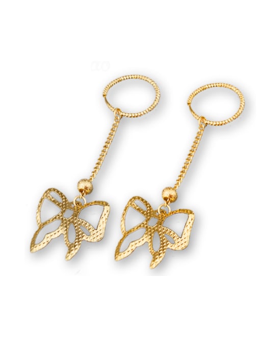 Ya Heng 18k Gold Plated Butterfly Shaped Drop Earrings 0