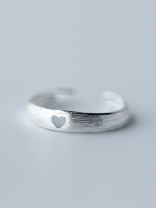 Rosh All-match Hollow Heart Shaped Open Design S925 Silver Ring 0