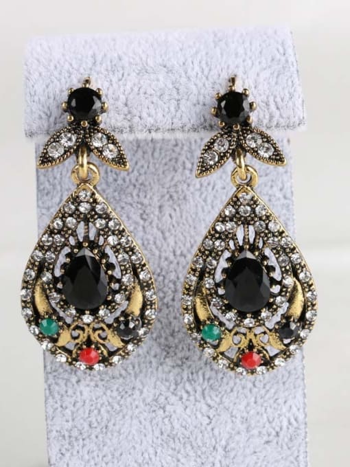 Gujin Retro style Black Resin stones Alloy Two Pieces Jewelry Set 1