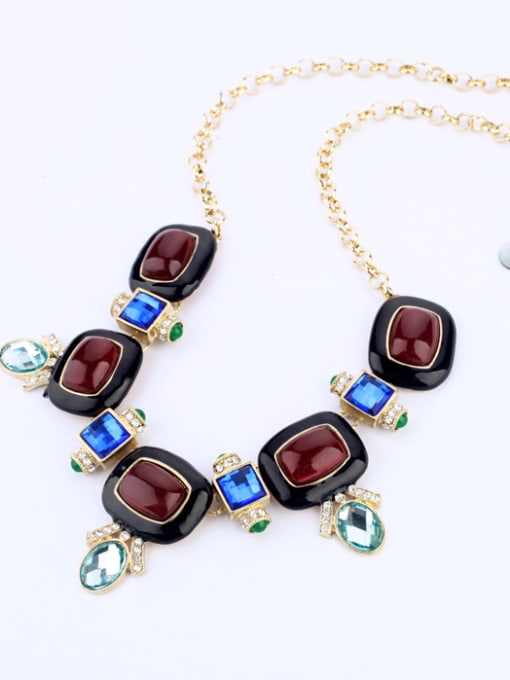 KM Gold Plated Artificial Stones Women Necklace 1
