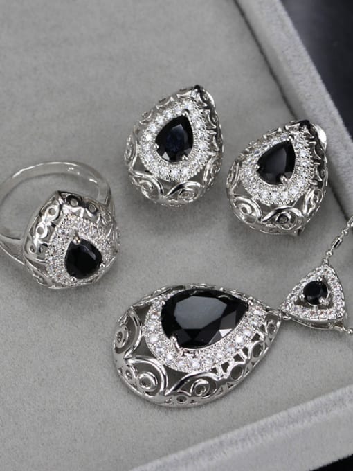 Black Ring 8 Yards Retro Wedding Accessories Color Jewelry Set
