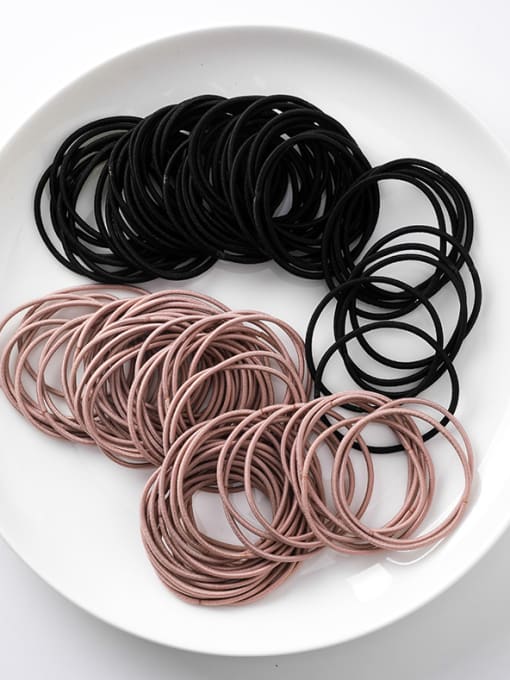 G pink+black (Large Circle) Simple Small Circle Fine  High Elasticity  Hair Ropes
