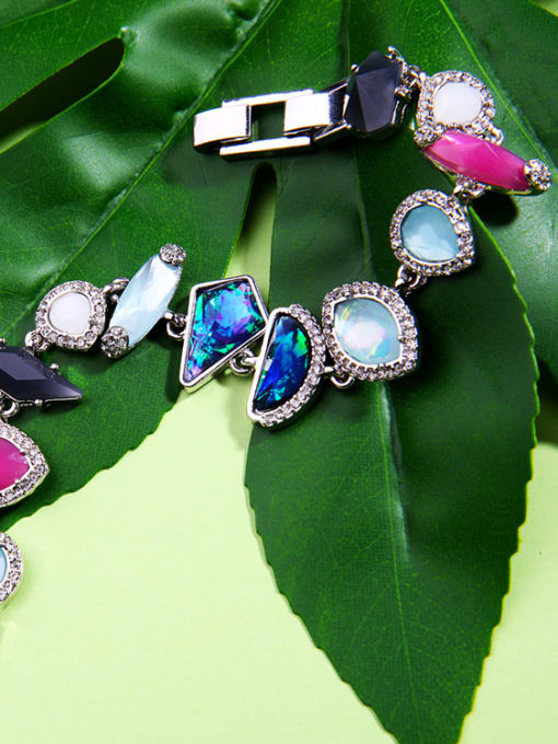 KM Colorful Irregular Artificial Stone Fashion Bracelet 1