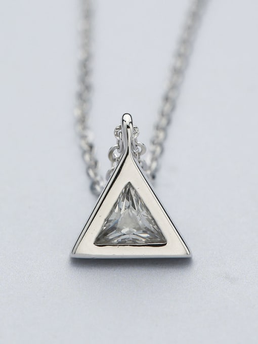 One Silver Triangle Shaped Necklace 2