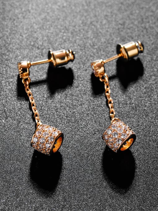 BLING SU Copper With 3A cubic zirconia Trendy Camel bell Drop Earrings 2