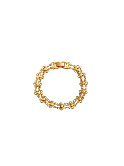 XP Copper Alloy 18K Gold Plated Classical Heart-shaped Bracelet
