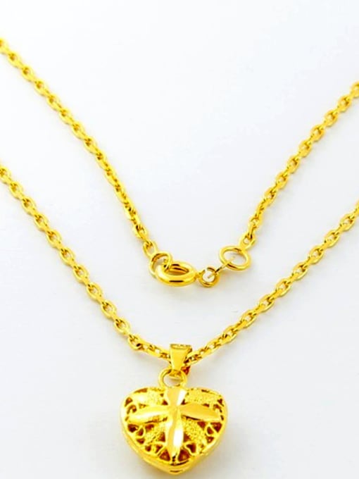 Yi Heng Da Elegant 24K Gold Plated Heart Shaped Copper Necklace 0