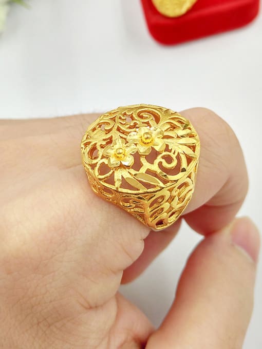 D Unisex Hollow Flower Shaped Ring