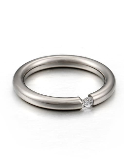 4mm steel color Stainless Steel With Cubic Zirconia Trendy Band Rings