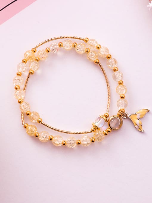 D yellow Alloy With Rose Gold Plated Fashion Fish Tail Pendant Bracelets