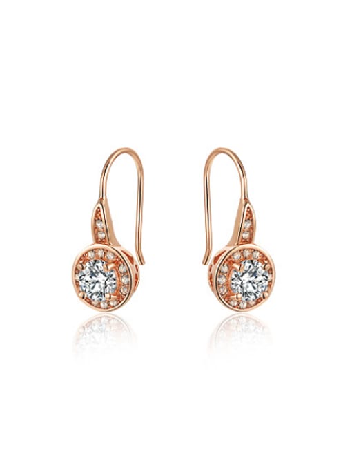 Rose Gold Creative Round Shaped Austria Crystal Drop Earrings