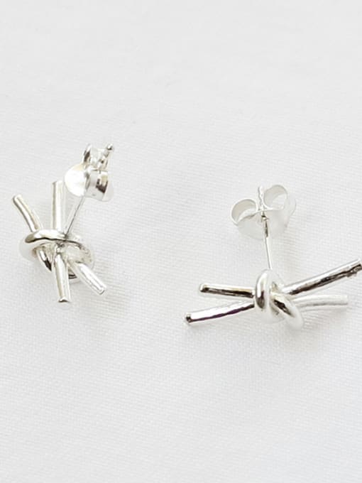 DAKA Personalized Little Knot Silver Women Stud Earrings 2