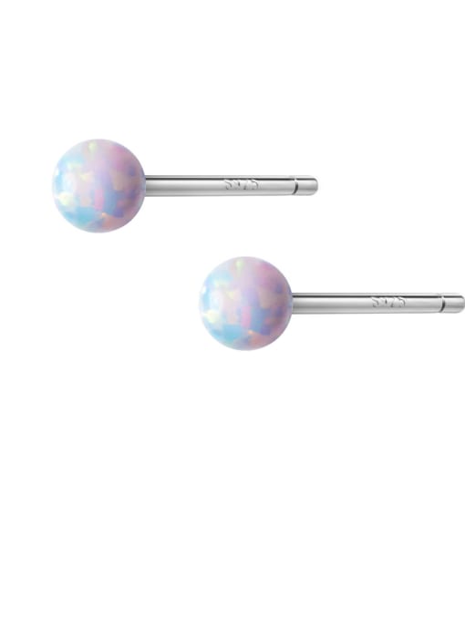 Rosh 925 Sterling Silver With Platinum Plated Simplistic Round Stud Earrings