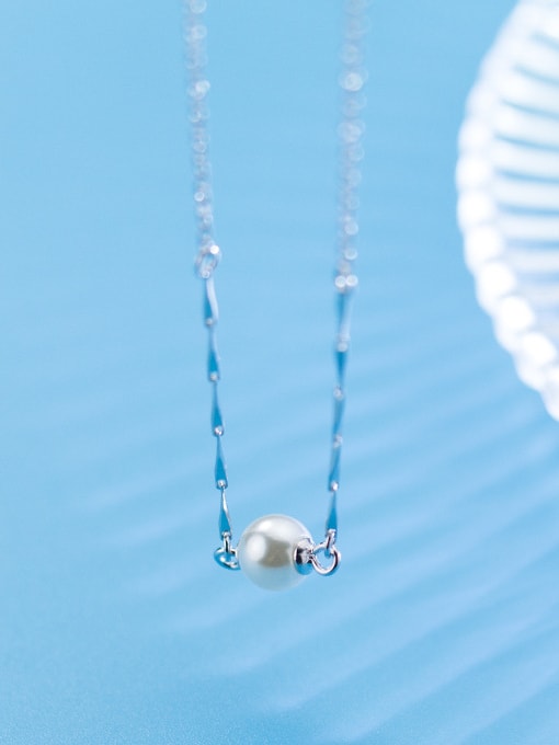 Rosh Temperament Artificial Pearl S925 Silver Necklace 0