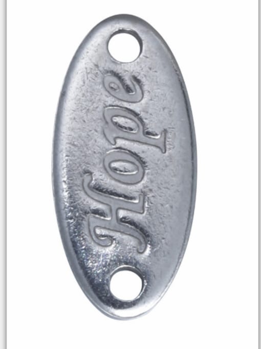 VC059-2 Stainless Steel With Simplistic Oval with words Charms