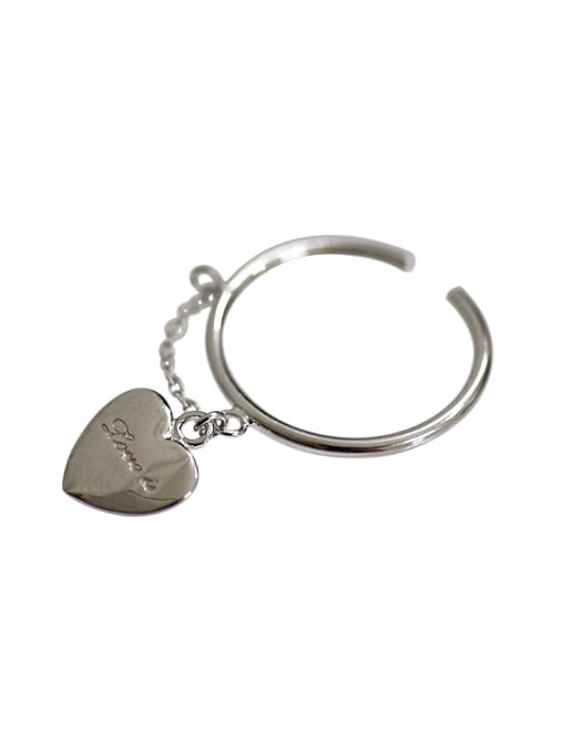 DAKA Personalized Heart Short Chain Silver Opening Ring 0