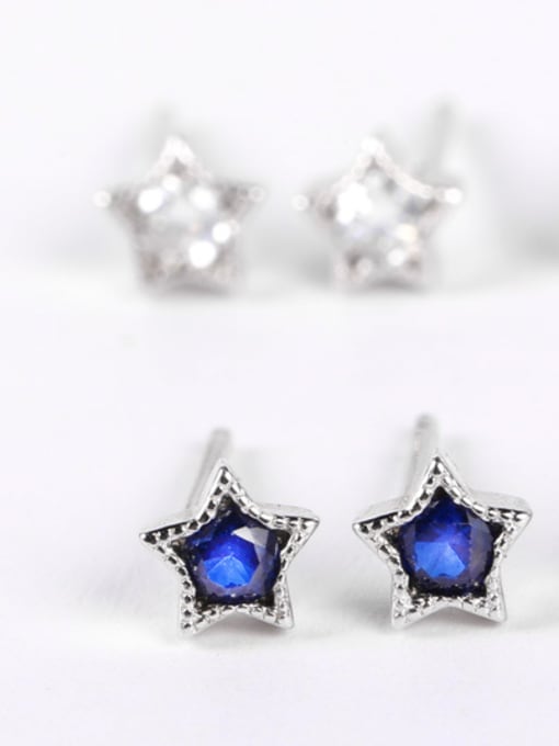 kwan Color Star Zircon Simple Stud Earrings 3