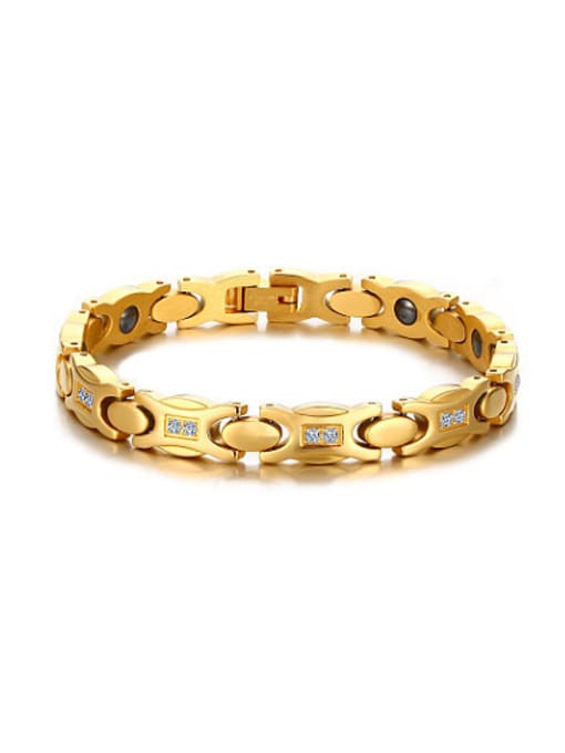 CONG Trendy Gold Plated Geometric Shaped AAA Zircon Bracelet 0