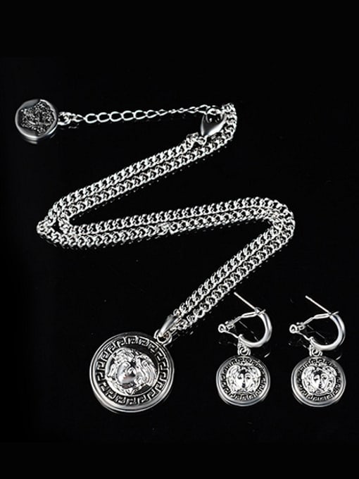 BESTIE Alloy Silver Plated Fashion Round-shaped Two Pieces Jewelry Set 1