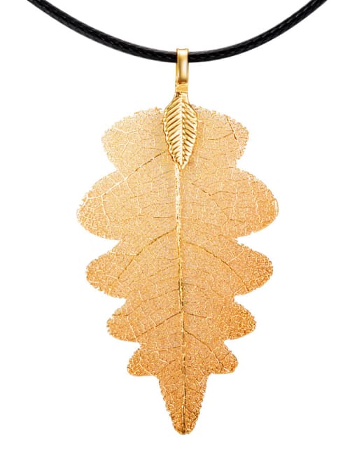 copper Exquisite Geometric Shaped Natural Leaf Necklace