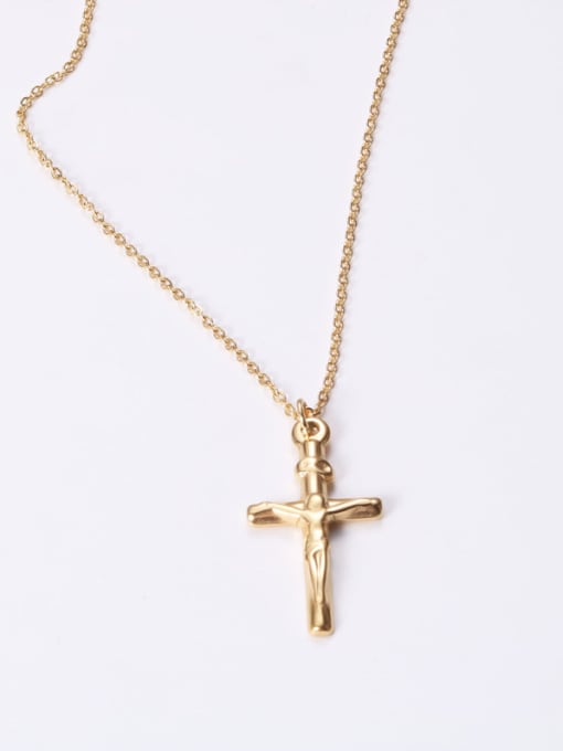 GROSE Alloy With Gold Plated Simplistic Cross Necklaces 4