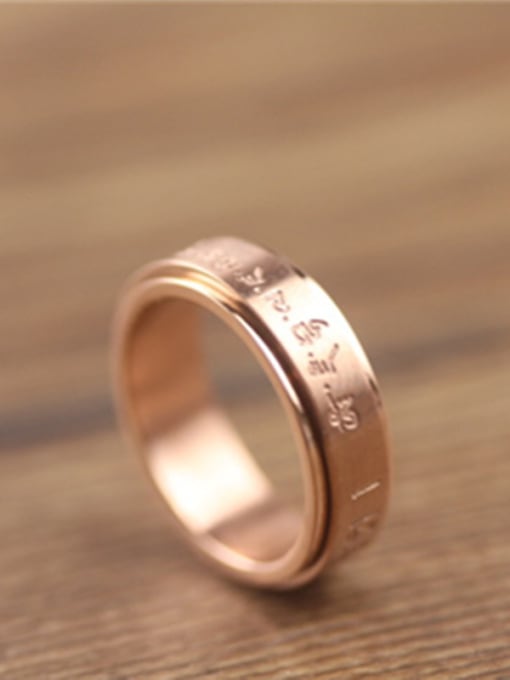 GROSE Rose Gold Plated Fashion Titanium Ring 0