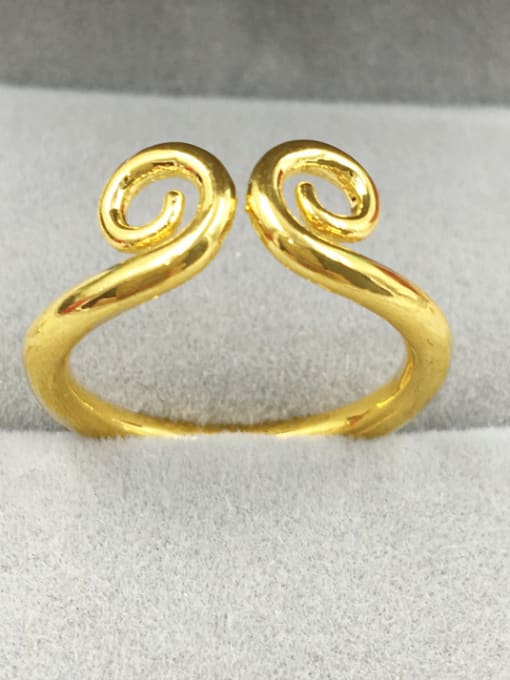 Golden Gold Plated Geometric Women Ring